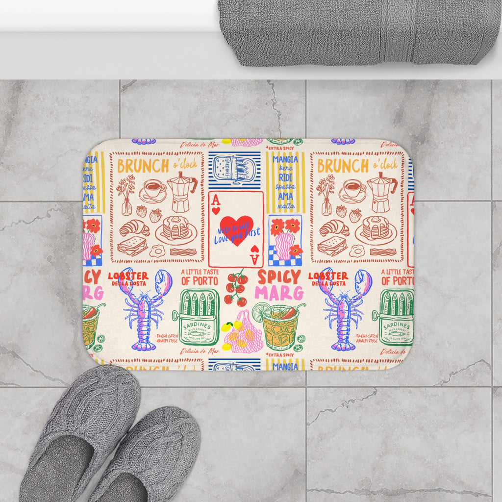 Coastal Doodle Bath Mat