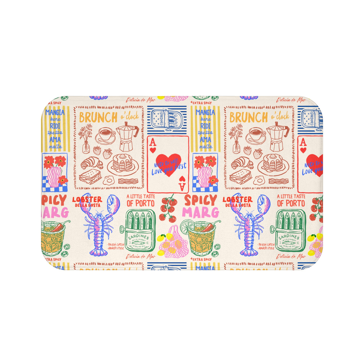 Coastal Doodle Bath Mat