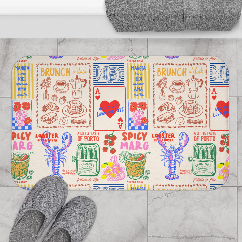 Coastal Doodle Bath Mat