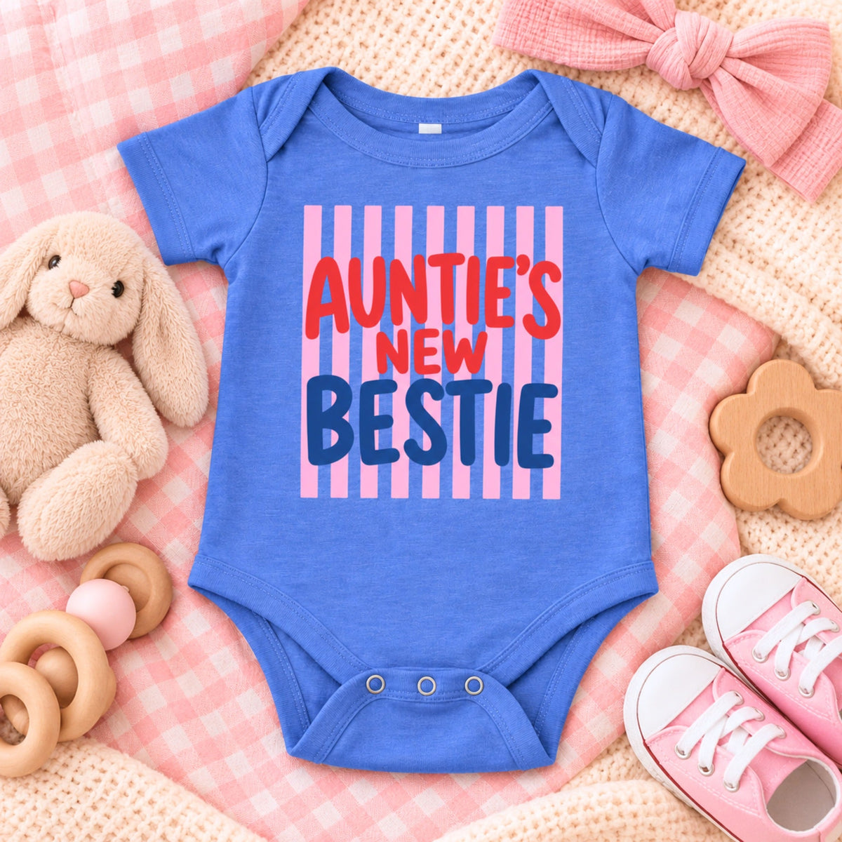 Auntie's New Bestie Blue bodysuit lifestyle
