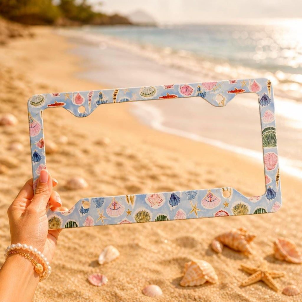 Blue Seashell License Plate Frame photo 3