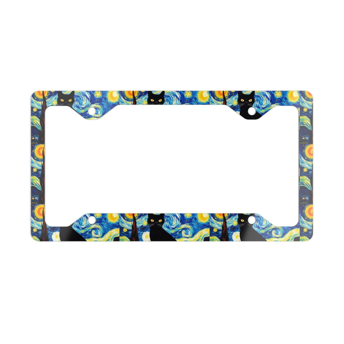 Black cat license plate frame photo 2