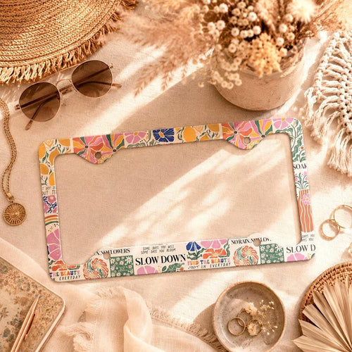 Boho Flower License Plate Frame photo 1