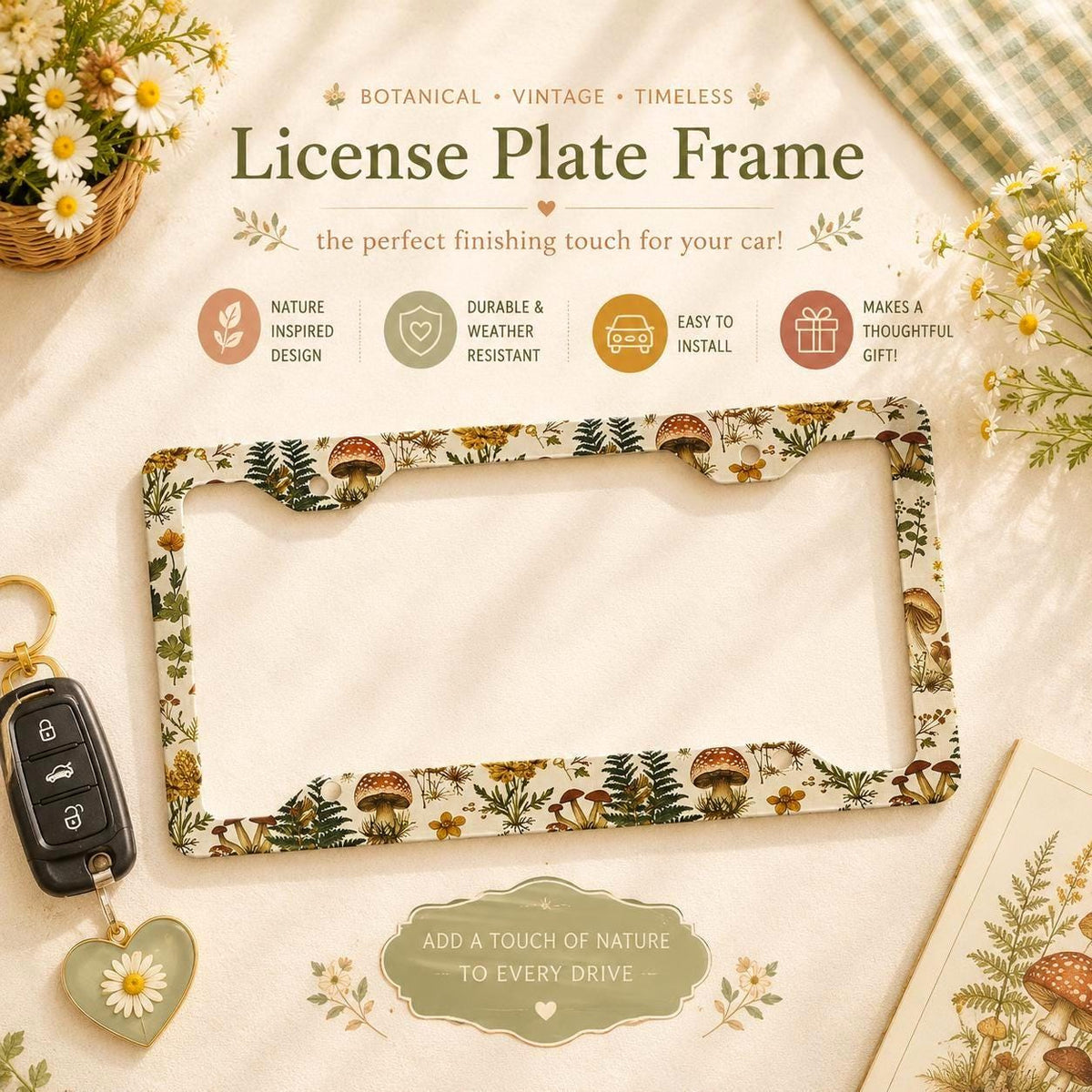 Mushroom License Plate Frame photo 2
