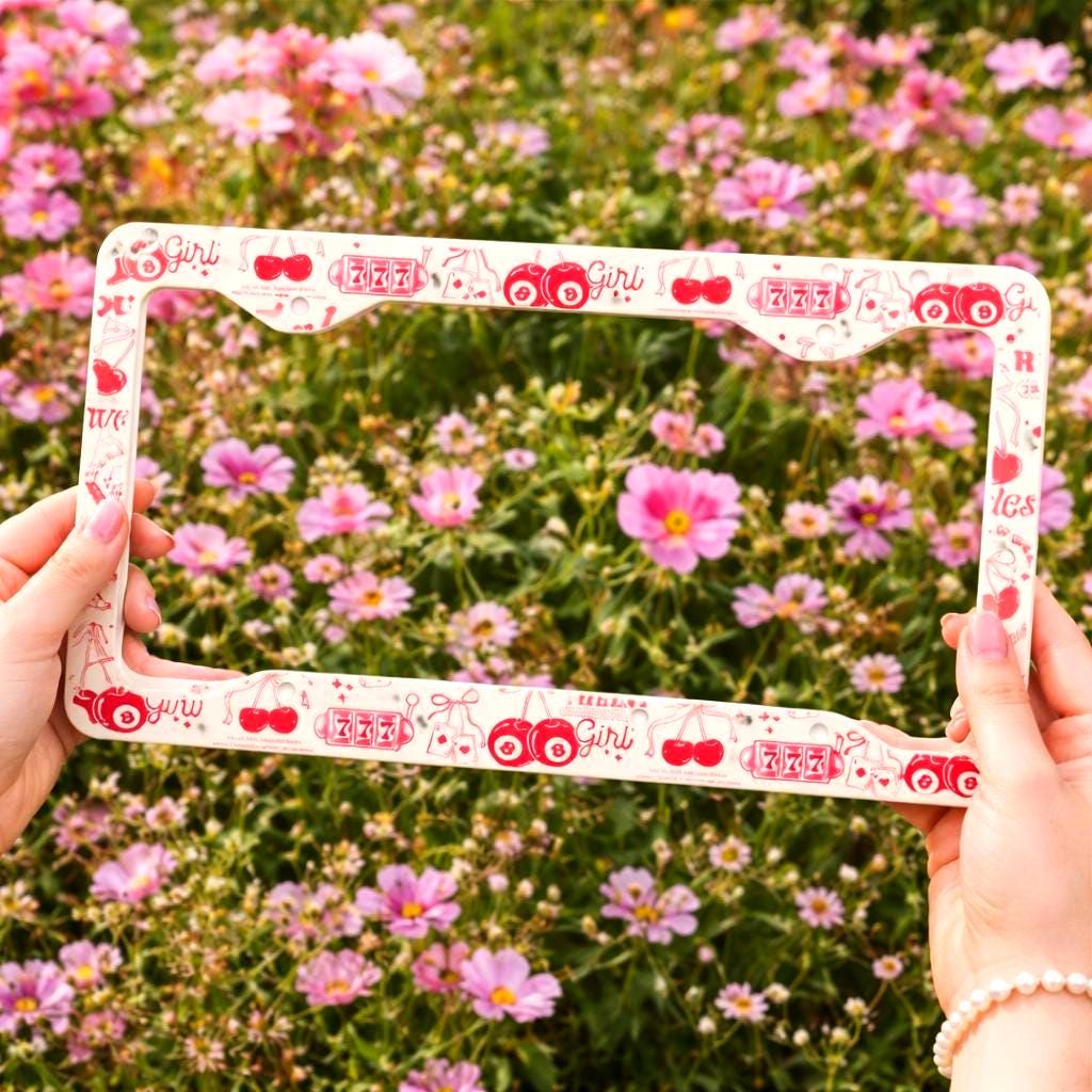 Lucky Cherry License Plate Frame Etsy photo 1