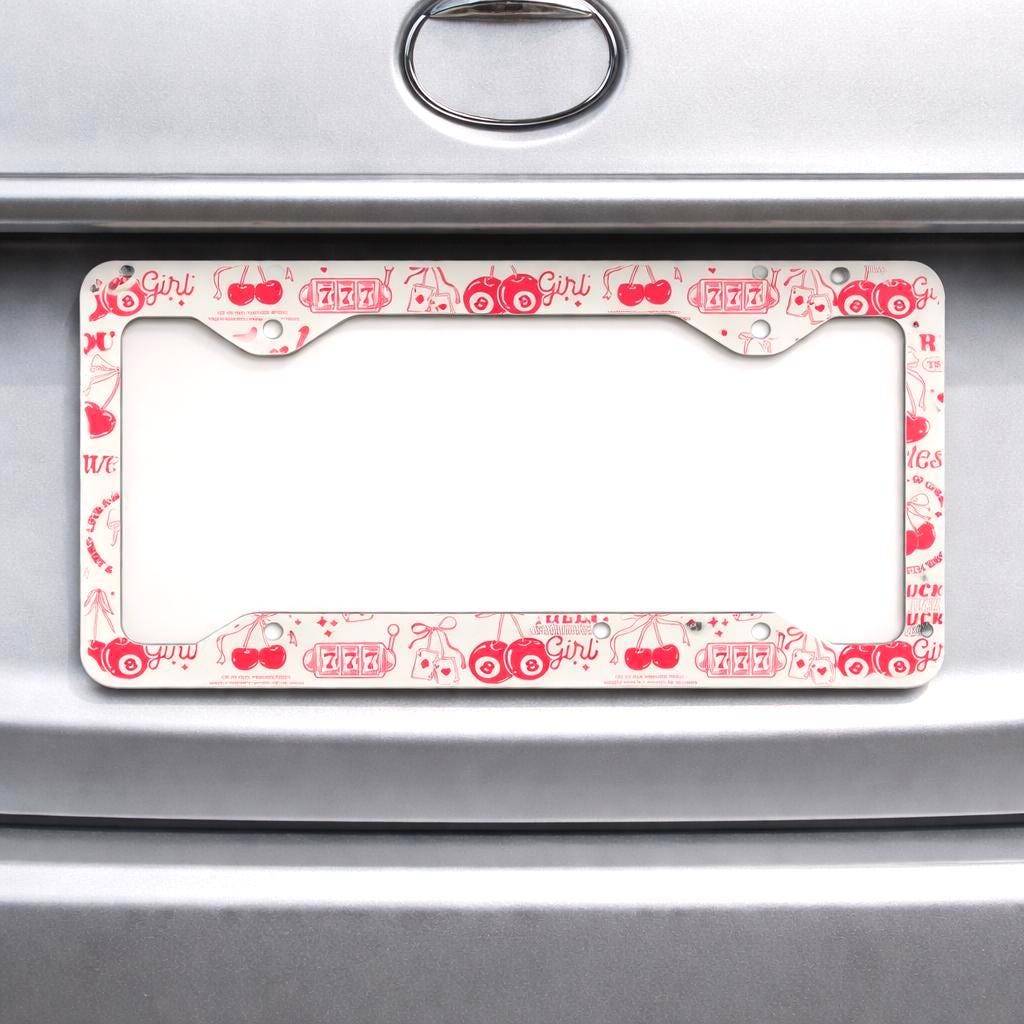 Lucky Cherry License Plate Frame Etsy photo 2