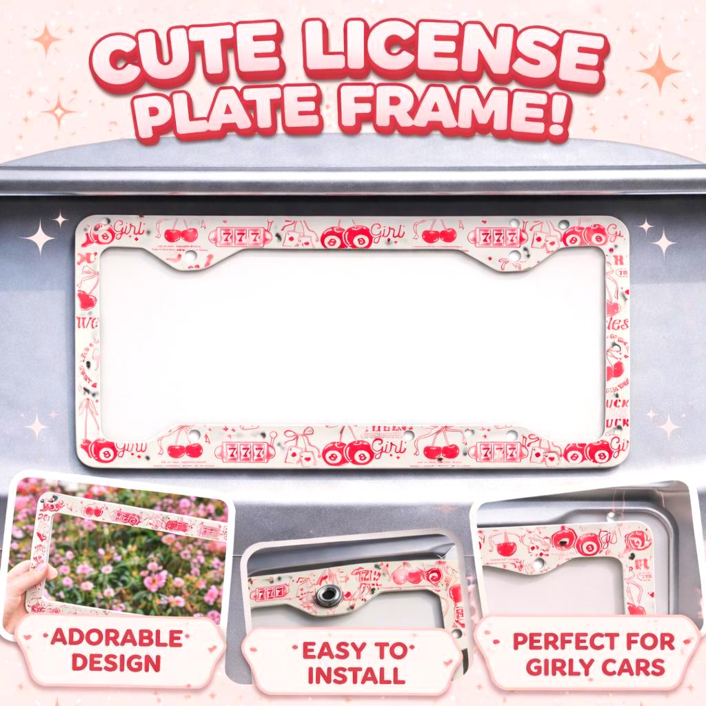Lucky Cherry License Plate Frame Etsy photo 3