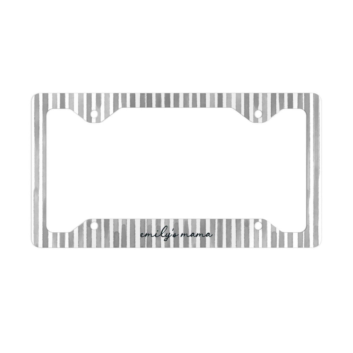 Personalized Black & Grey Stripe License Plate Frame Etsy photo 2