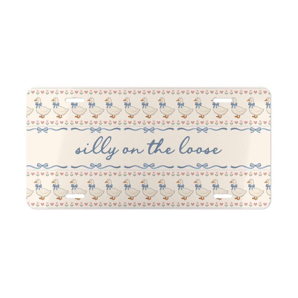 Personalized Blue Bow Goose Vanity Plate Etsy photo 3