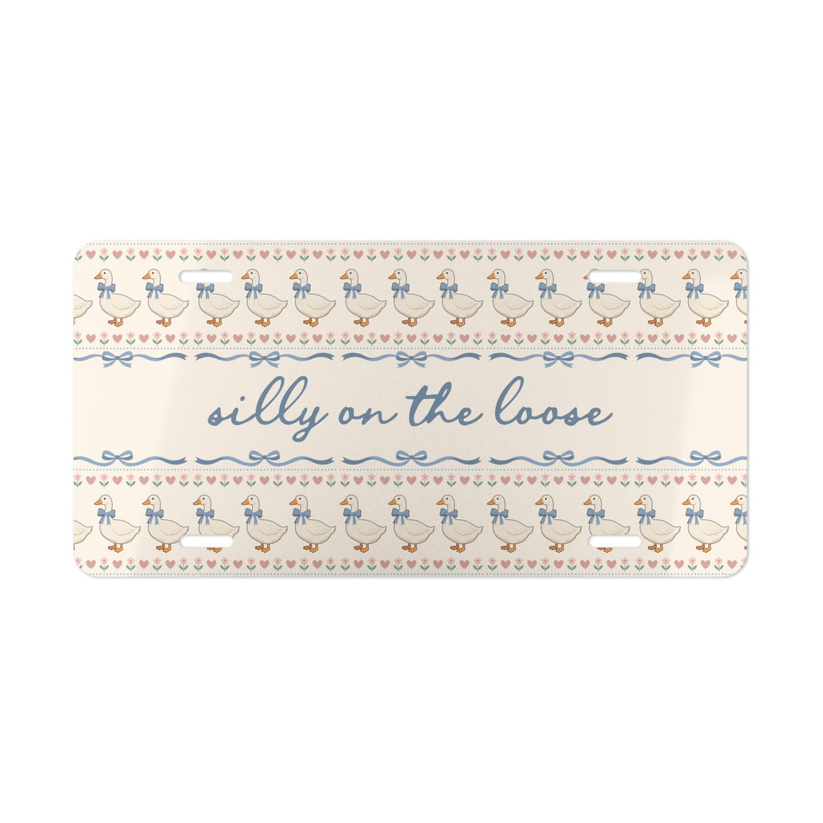 Personalized Blue Bow Goose Vanity Plate Etsy photo 3