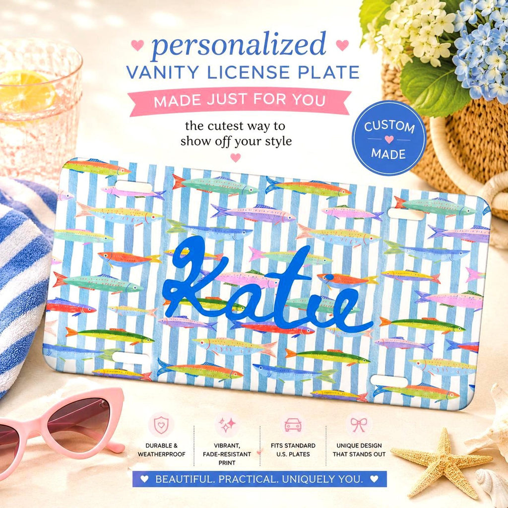 Personalized Coastal Fish Vanity Plate Etsy photo 2