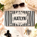 Personalized Black Stripe Bow Vanity Plate Etsy photo 1