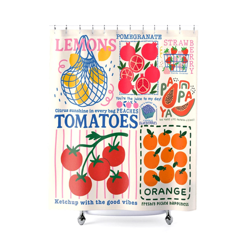 Farmers Market Fruit Shower Curtain Etsy photo 3