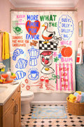 Breakfast Goose Doodle Shower Curtain photo 1