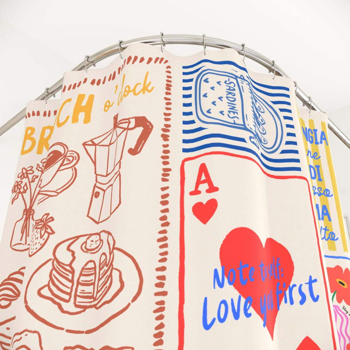 Brunch Doodle Shower Curtain photo 5
