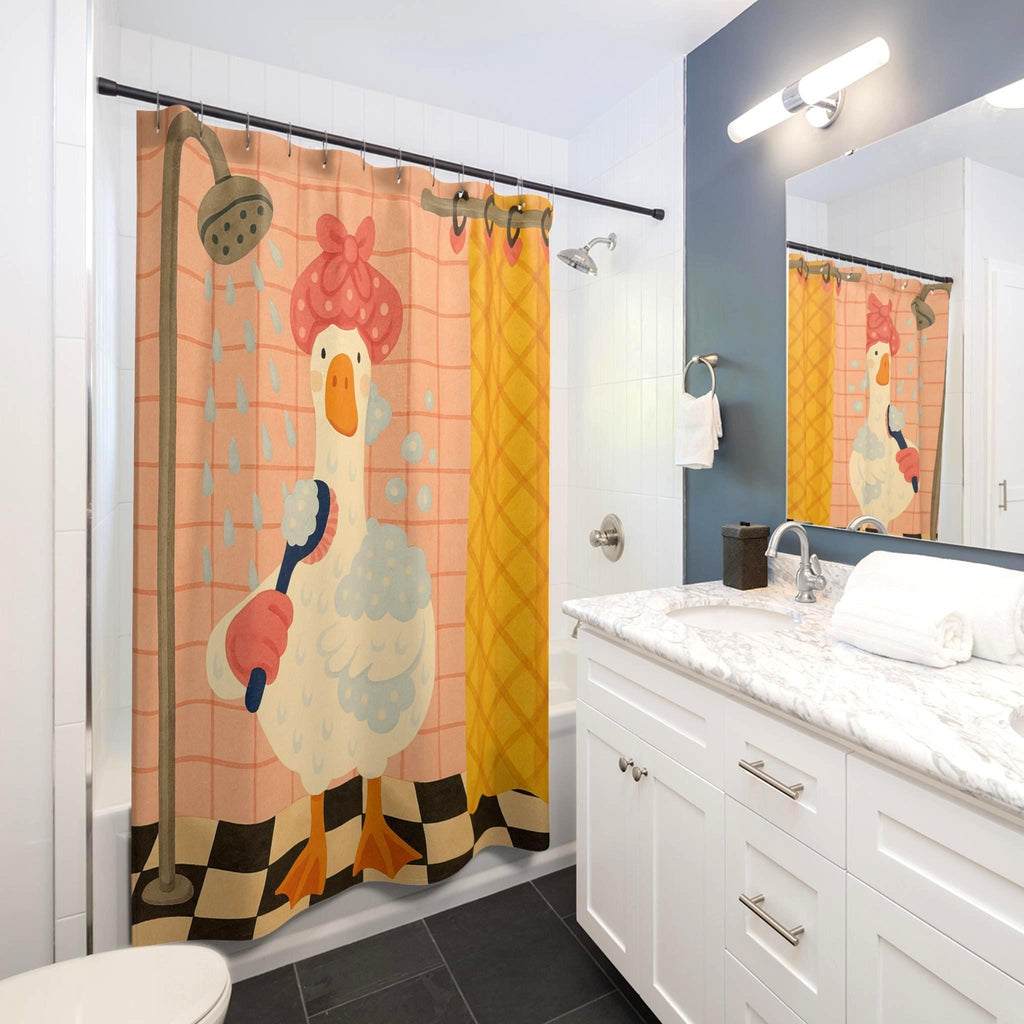 Funny Shower Goose Shower Curtain Etsy photo 3