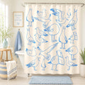 Coastal Seagull Doodle Shower Curtain photo 1