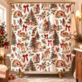 Christmas Woodland Deer Shower Curtain photo 1