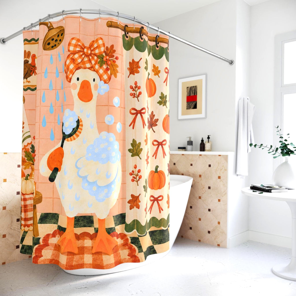 Fall Goose Shower Curtain Etsy photo 1