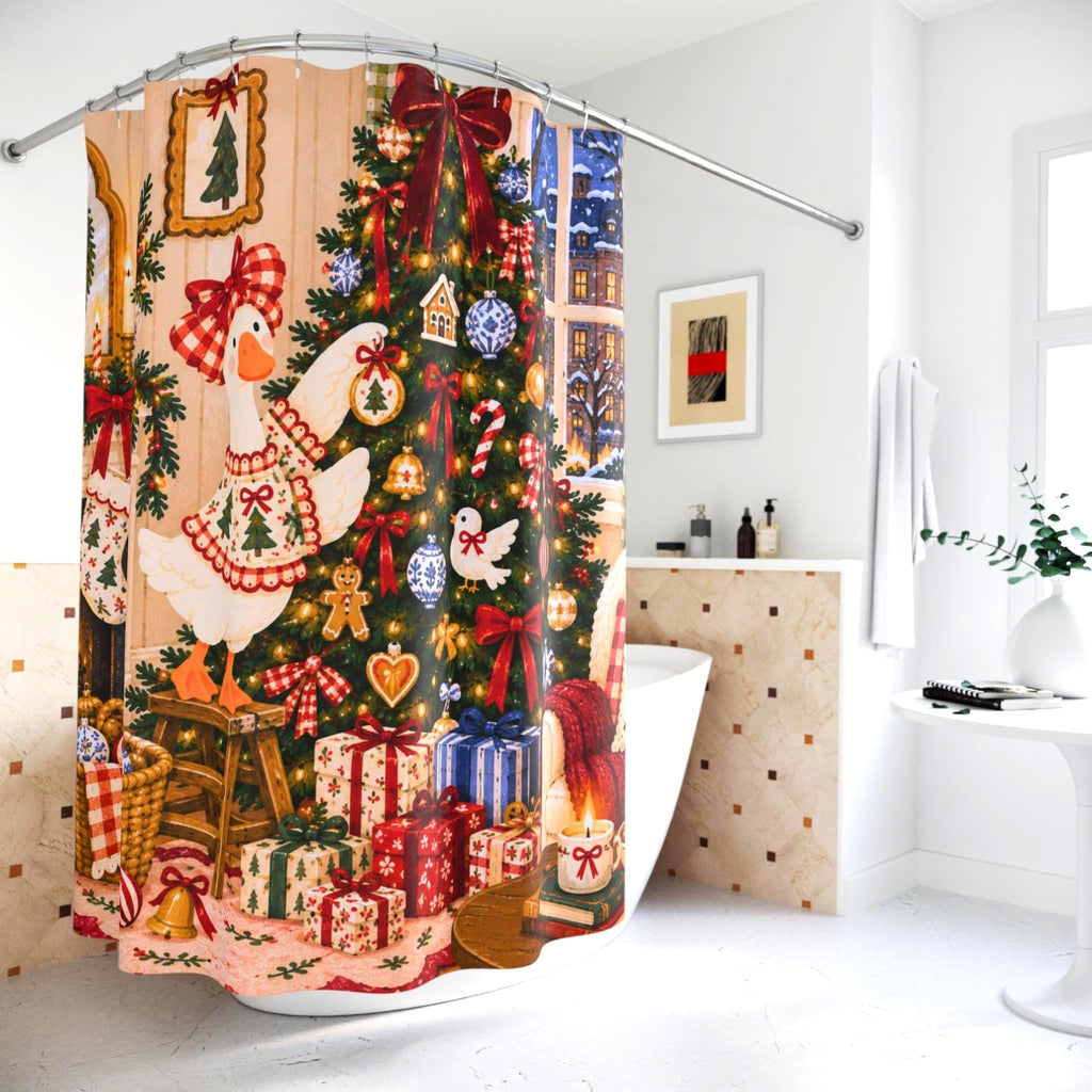 Christmas Goose Shower Curtain photo 2