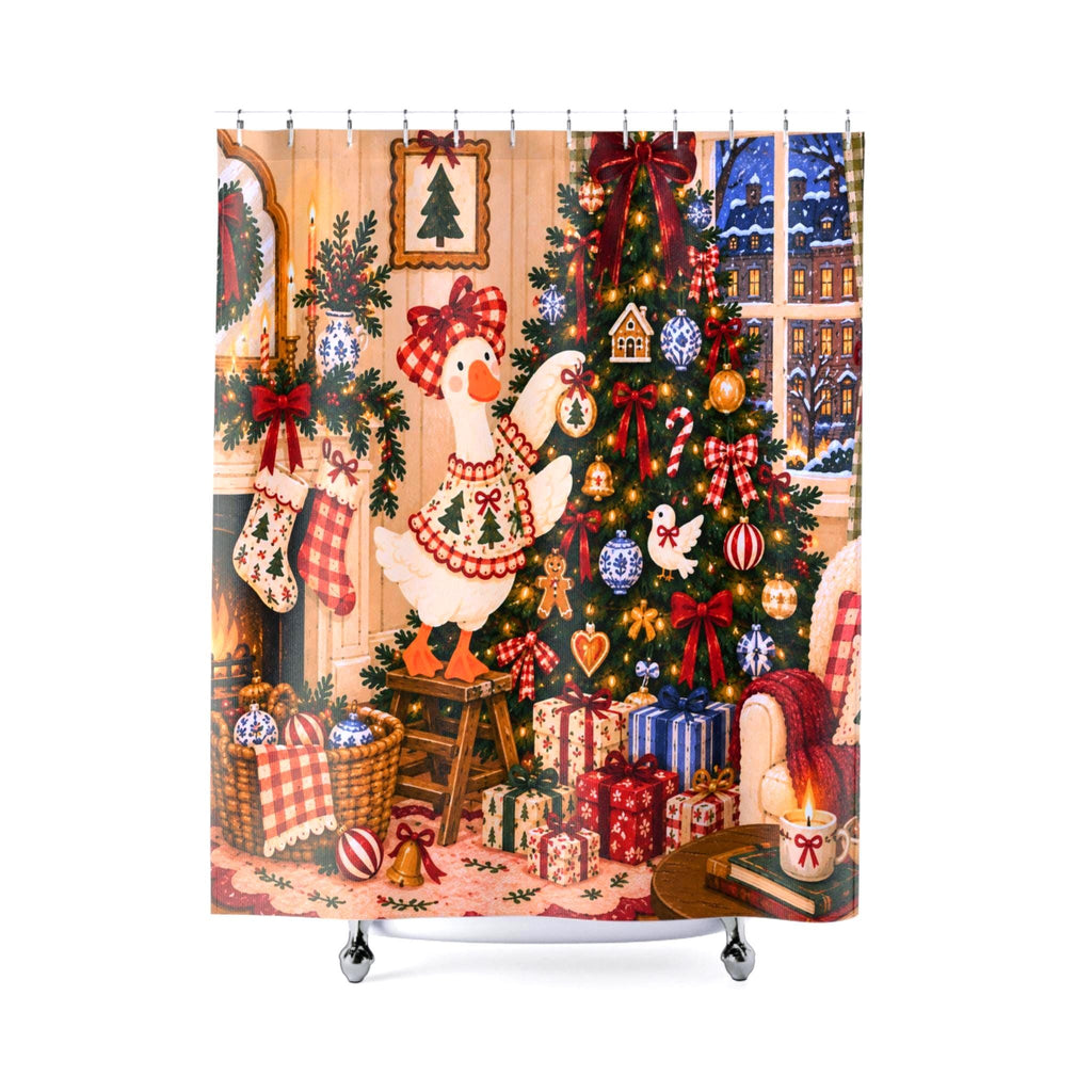 Christmas Goose Shower Curtain photo 4