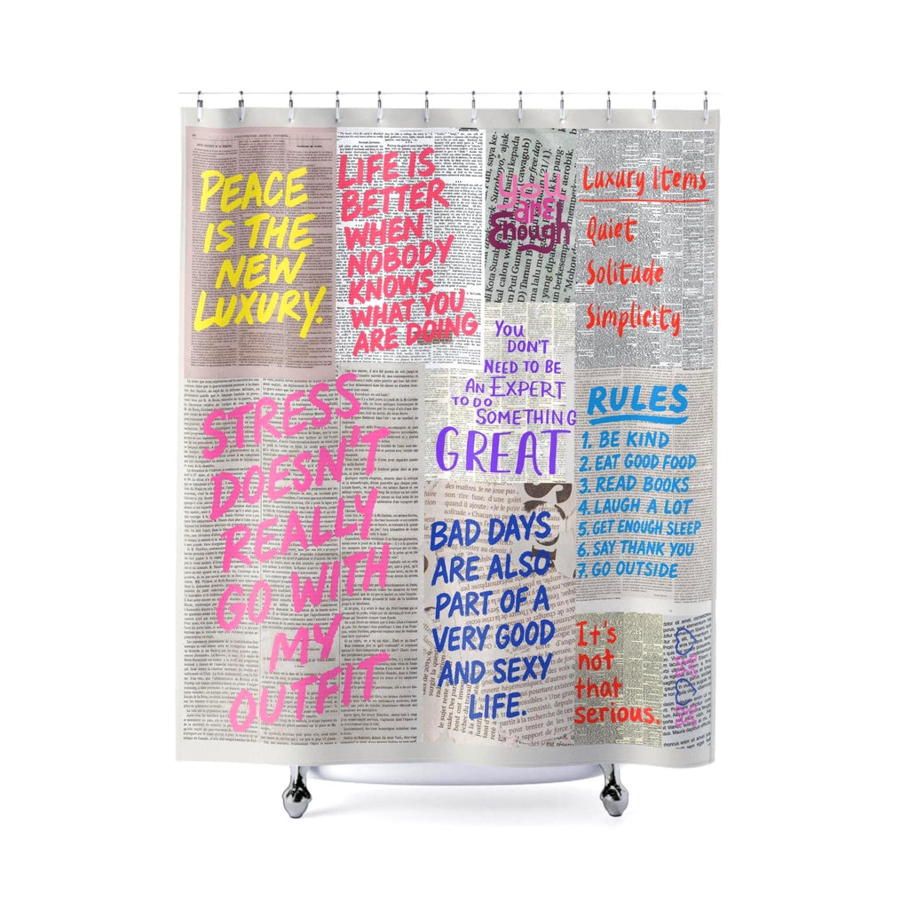 Newspaper Reading Shower Curtain photo 4