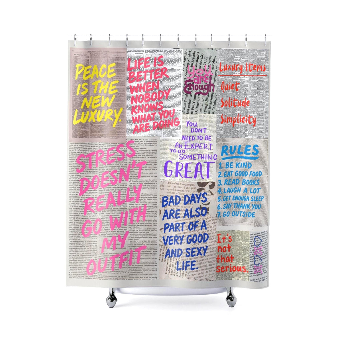 Newspaper Reading Shower Curtain photo 4