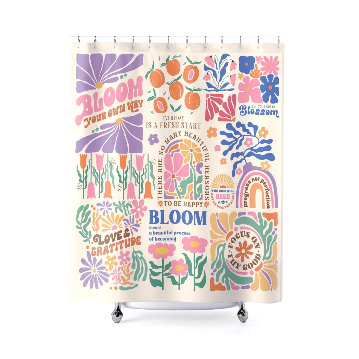Groovy Flower Shower Curtain Etsy photo 3