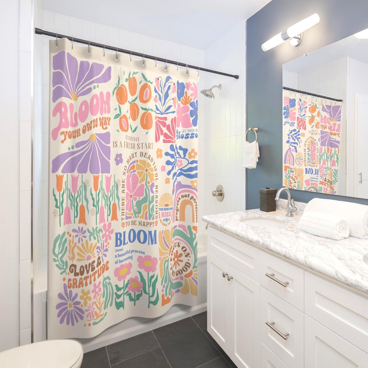 Groovy Flower Shower Curtain Etsy photo 4