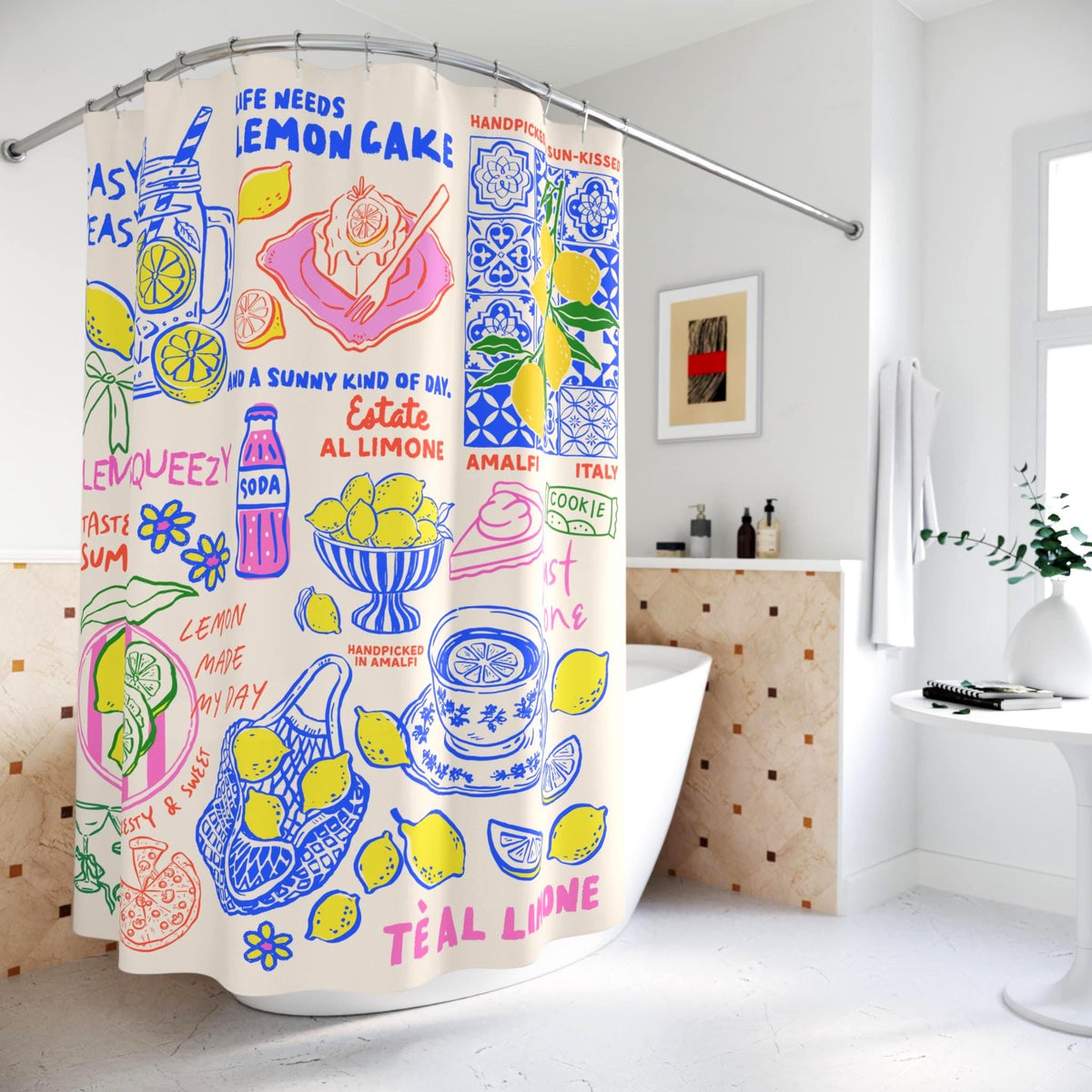 Farmers Market Doodle Shower Curtain Etsy photo 1