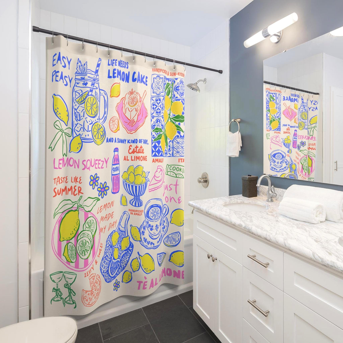 Farmers Market Doodle Shower Curtain Etsy photo 4