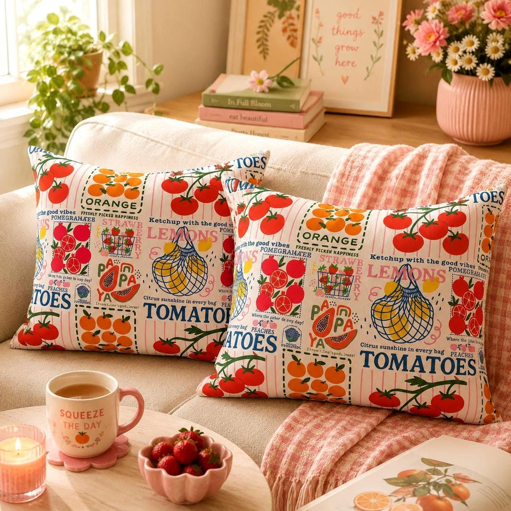 Farmers Market Fruit Pillow Cover Etsy photo 1