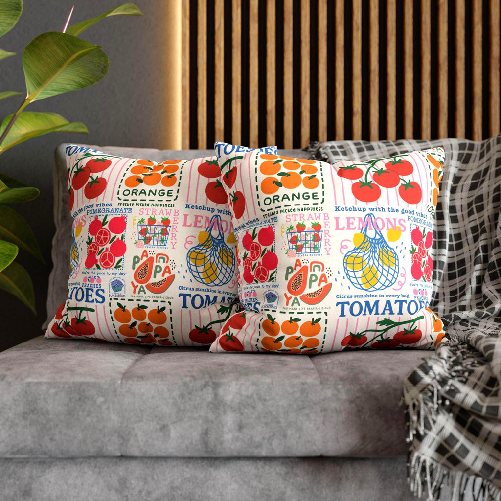 Farmers Market Fruit Pillow Cover Etsy photo 3