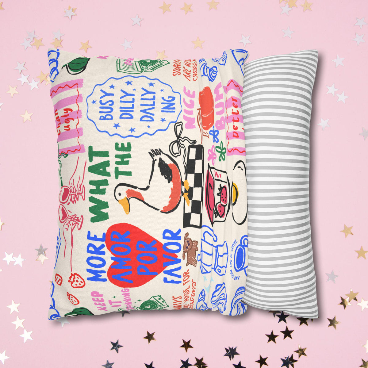 Breakfast Doodle Pillow Cover photo 4