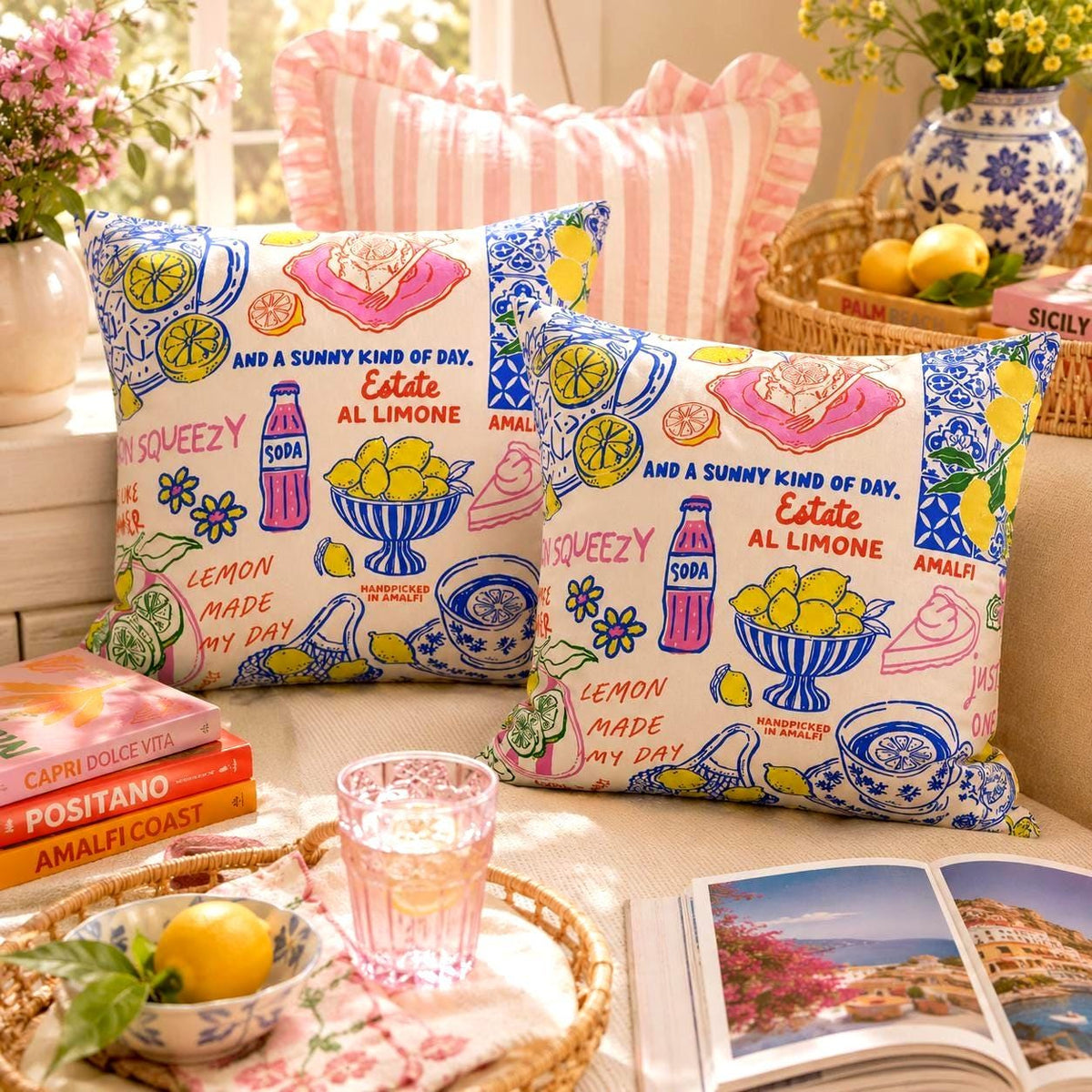 Lemon Tea Pillow Cover Etsy photo 1