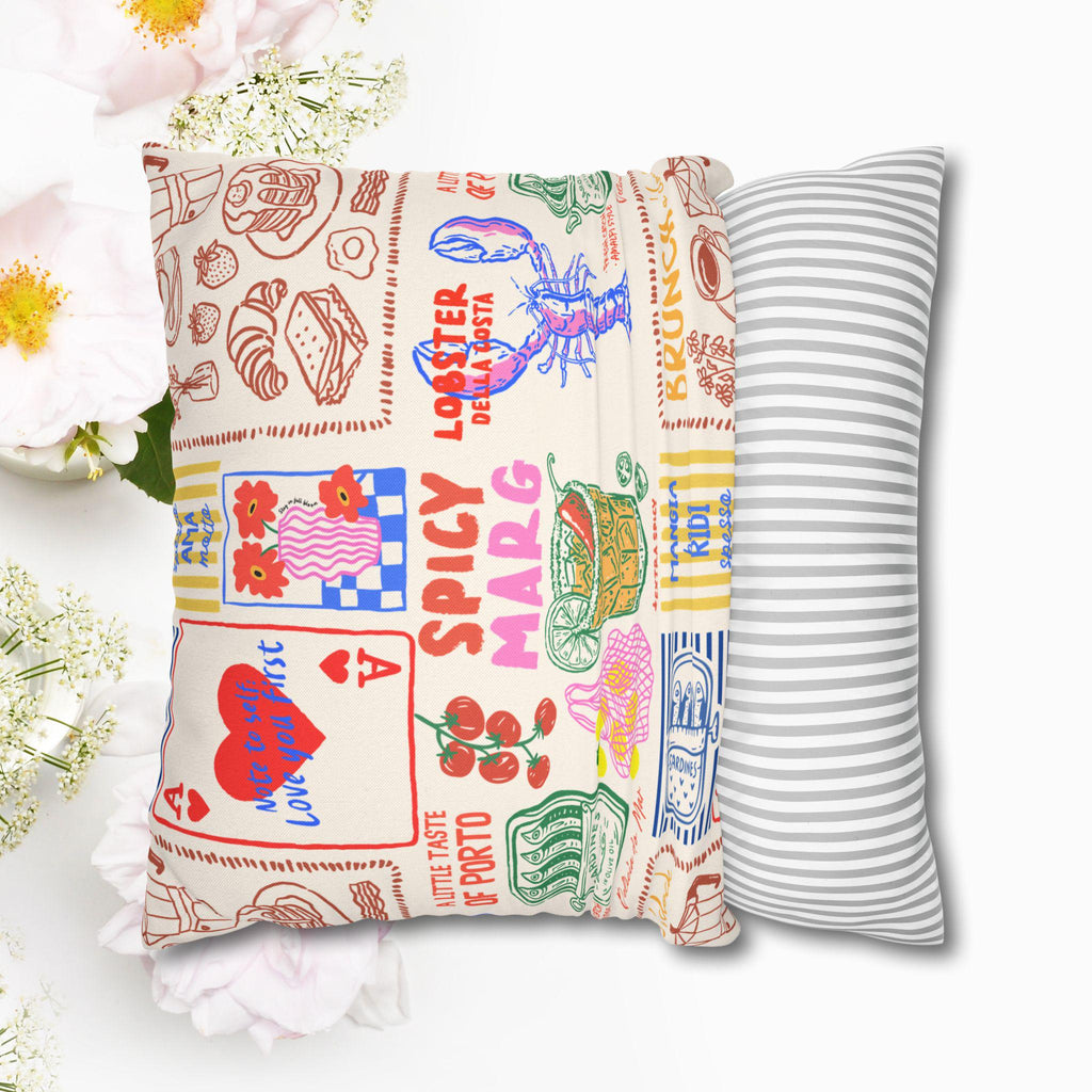 Brunch Doodle Pillow Cover photo 4