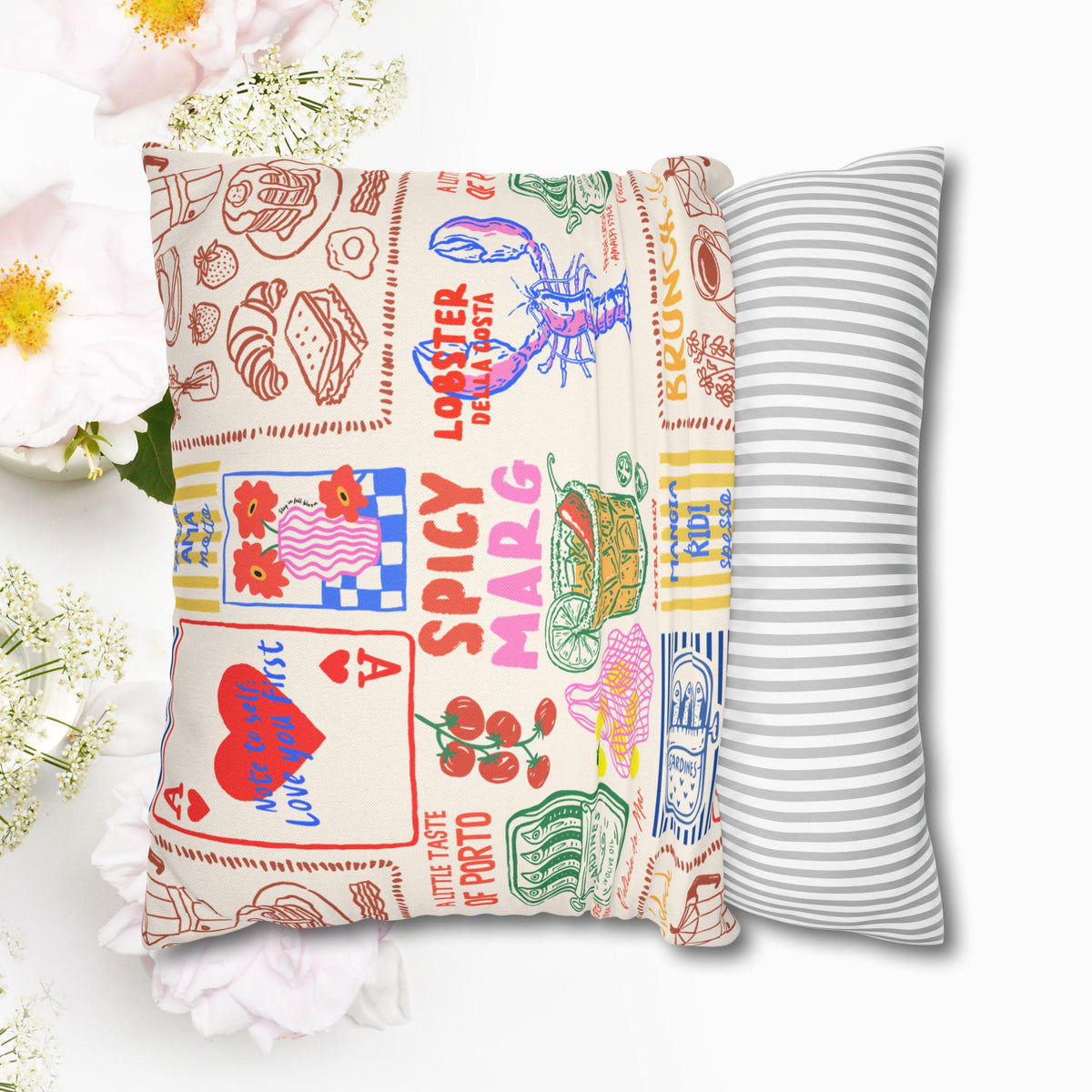 Brunch Doodle Pillow Cover photo 4
