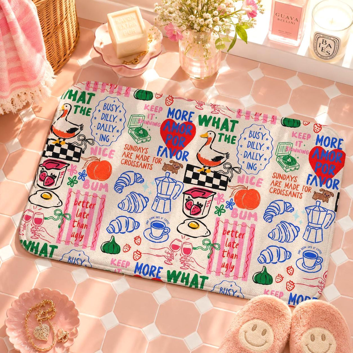 Breakfast Doodle Bath Mat photo 1