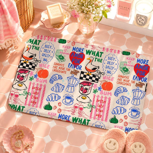 Breakfast Doodle Bath Mat photo 1