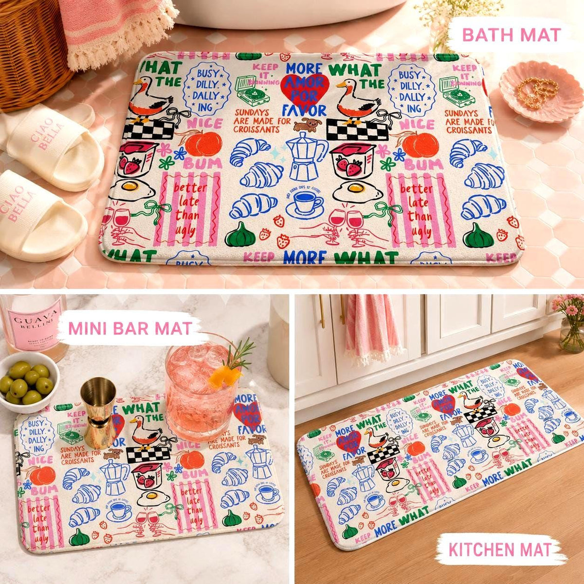 Breakfast Doodle Bath Mat photo 2