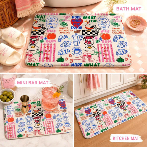 Breakfast Doodle Bath Mat photo 2