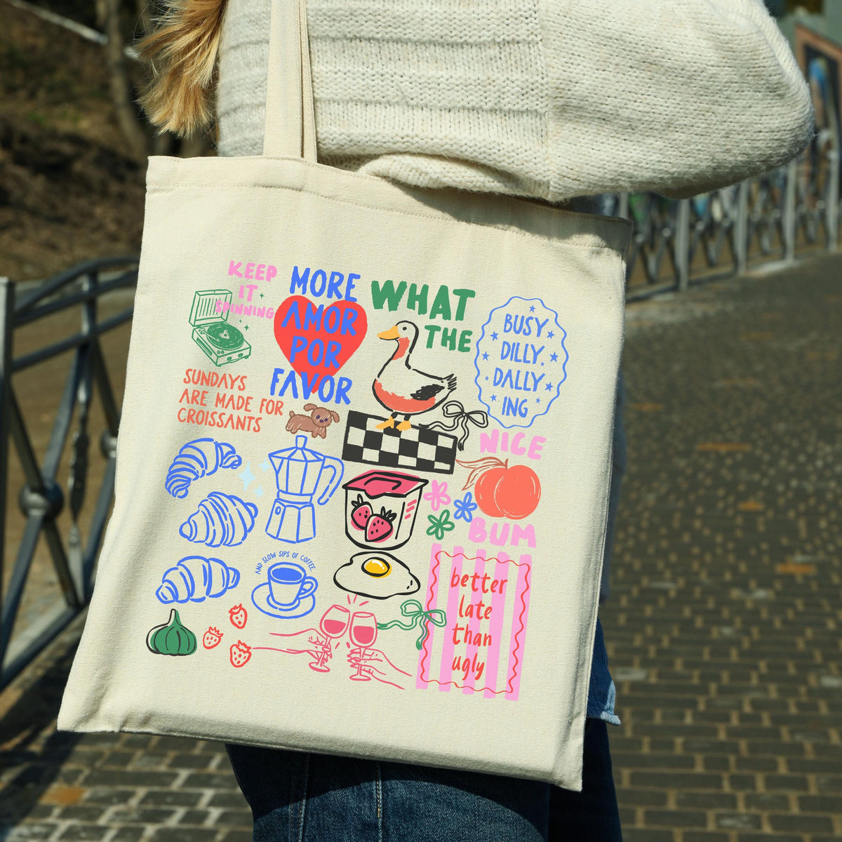 Farmers Market Duck Tote Bag Etsy photo 4