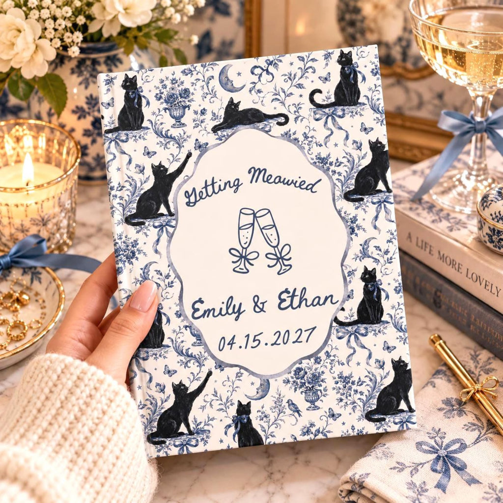 Personalized Black Cat Wedding Guest Book Etsy photo 1