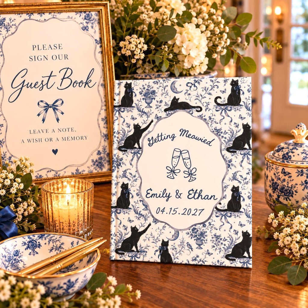 Personalized Black Cat Wedding Guest Book Etsy photo 2