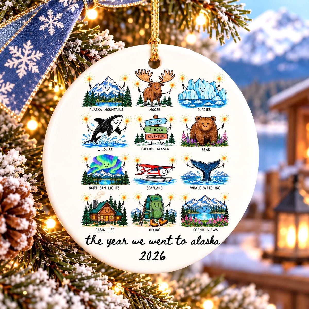 Personalized Alaska Trip Ceramic Ornament photo 2