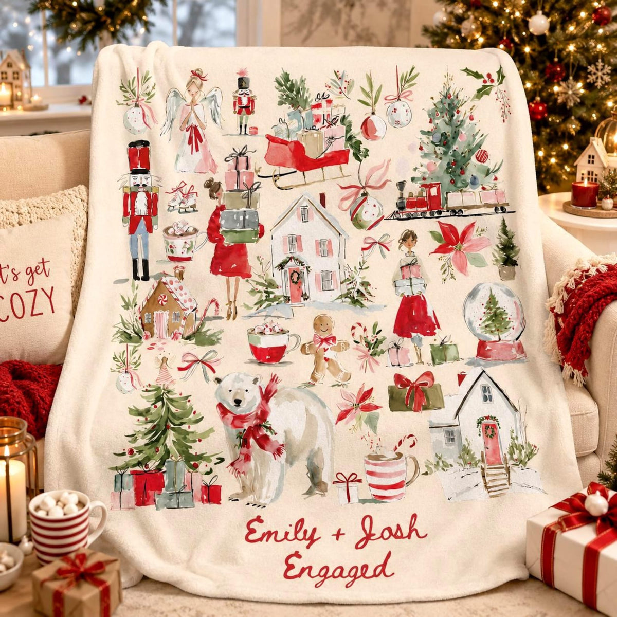 Personalized Christmas Sherpa Blanket Etsy photo 1