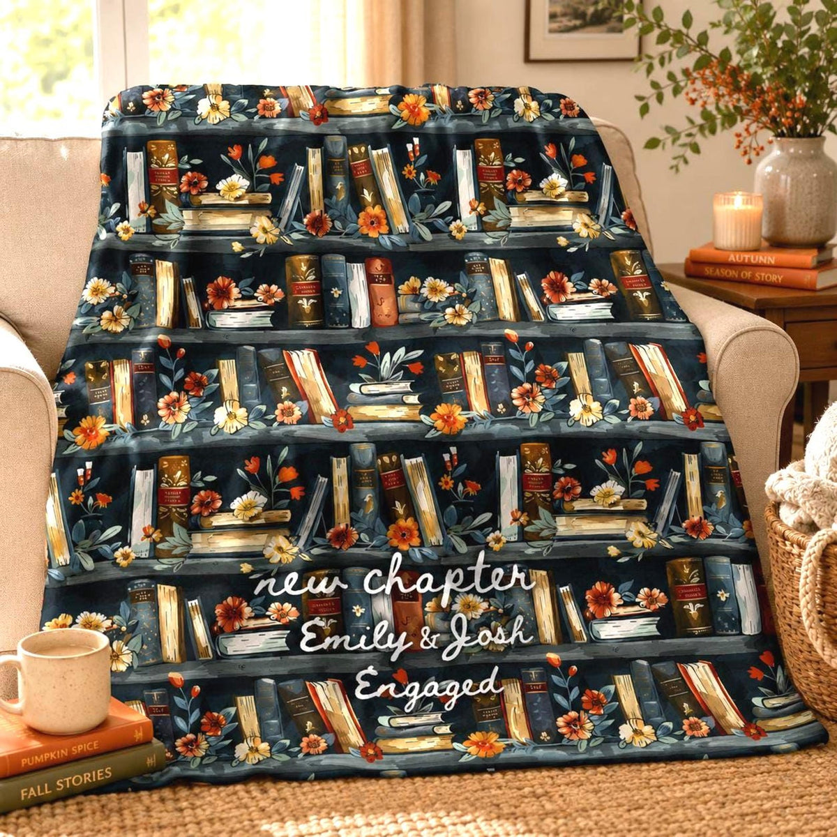 Personalized Book Lover Sherpa Blanket Etsy photo 1