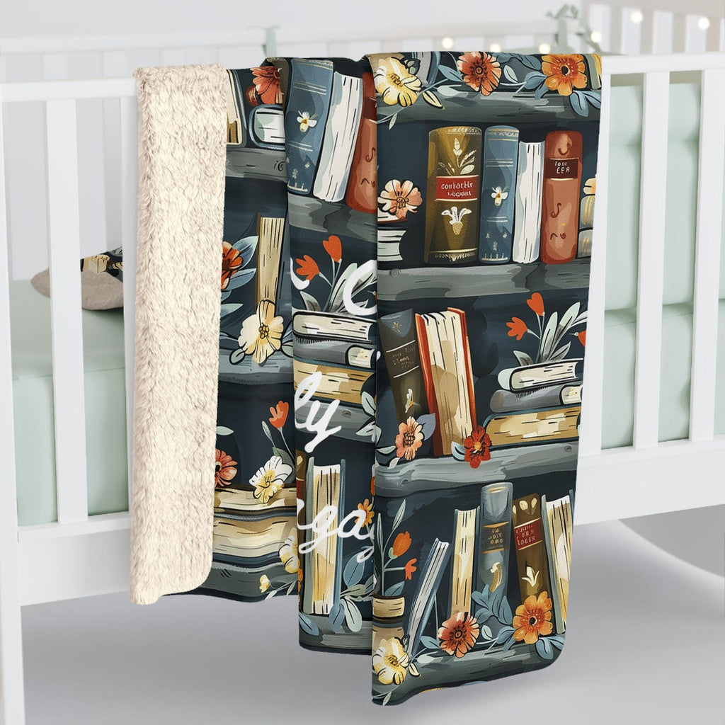 Personalized Book Lover Sherpa Blanket Etsy photo 2
