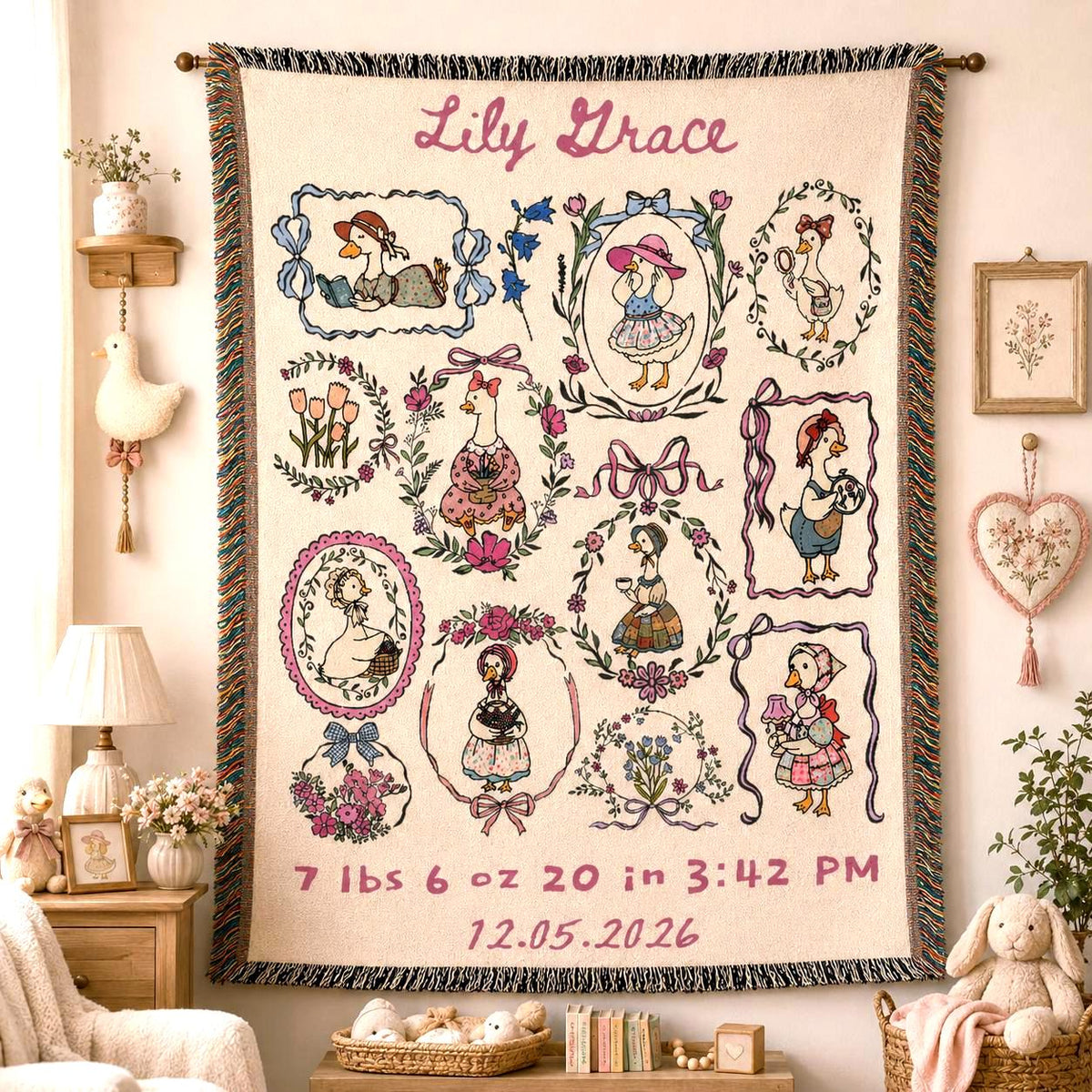 Personalized Baby Goose Woven Blanket photo 1