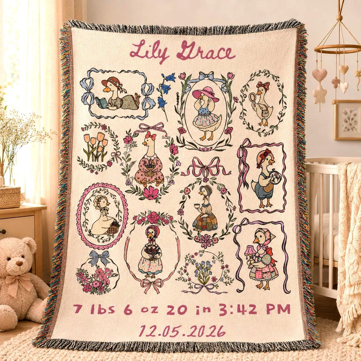 Personalized Baby Goose Woven Blanket photo 3